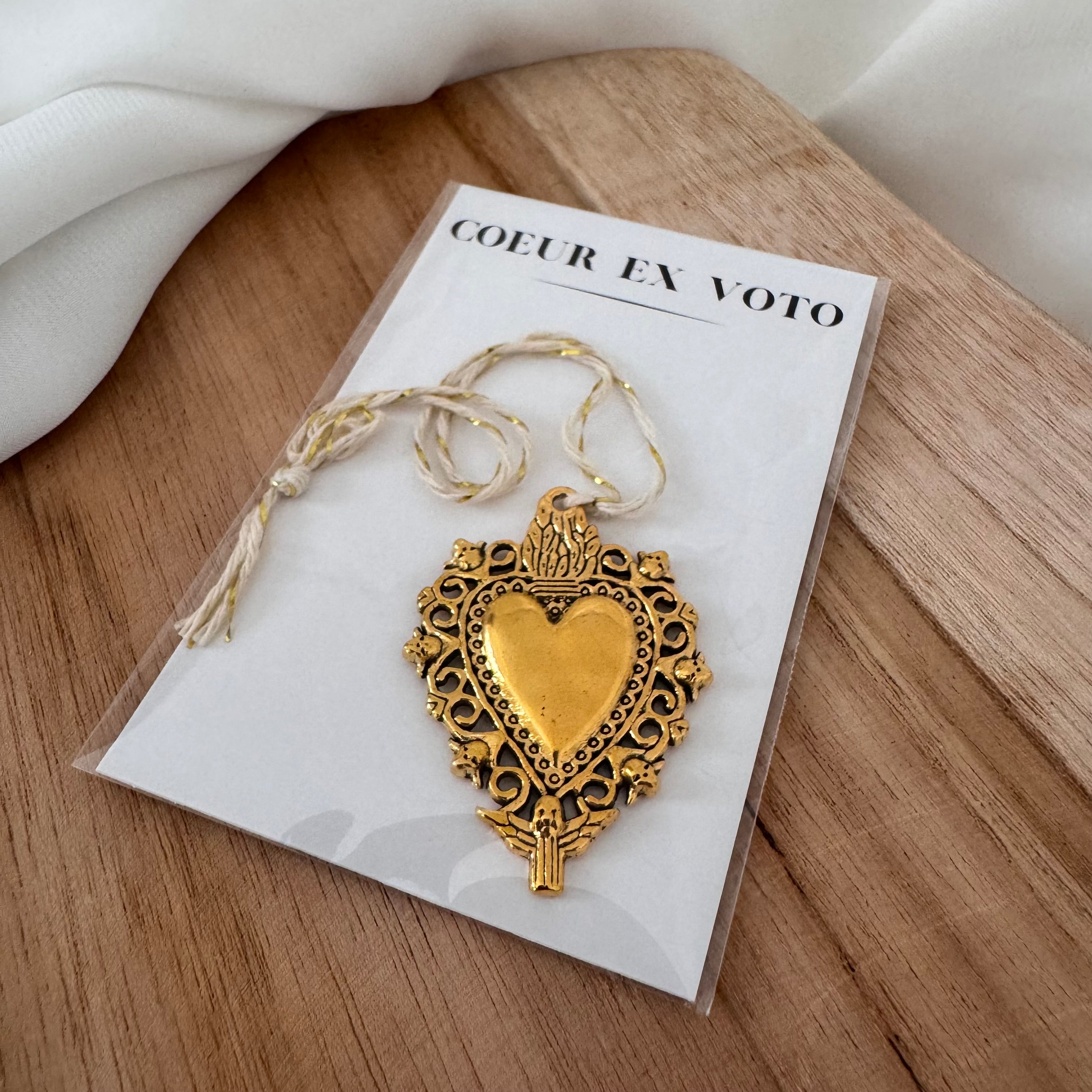 Grigri Ex-Voto doré à accrocher, décoration spirituelle mystique 